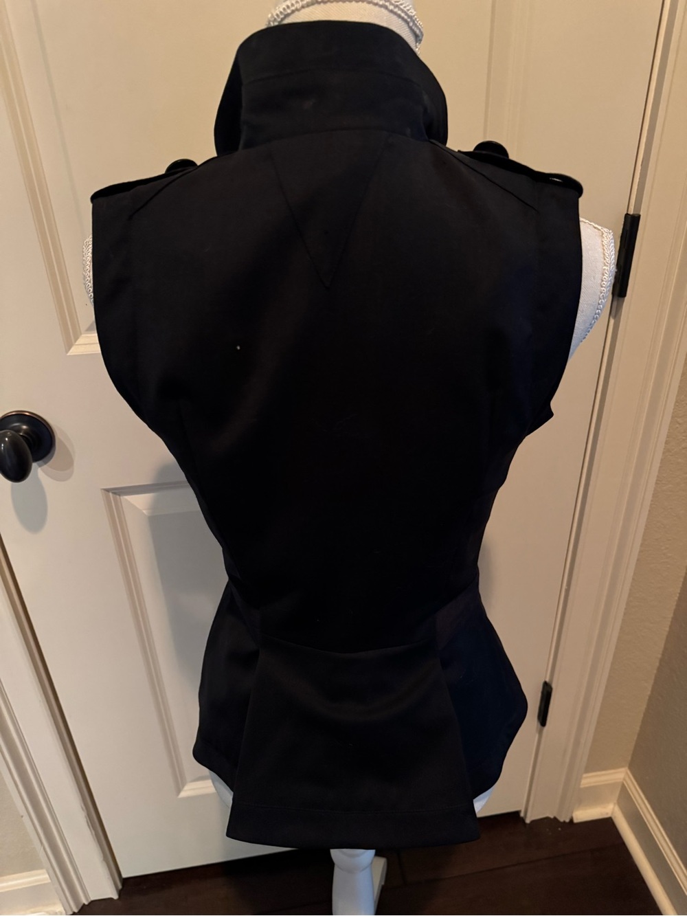 L.A.M.B. Black Sleeveless Military Style Button Vest - Picture 7 of 9